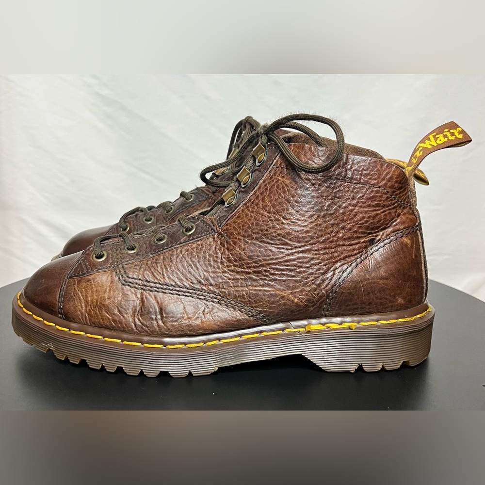 🇬🇧 VINTAGE Rare Dr. Doc Martens Brown Leather 8088 Combat Boots MADE IN ENGLAND - Picture 3 of 13